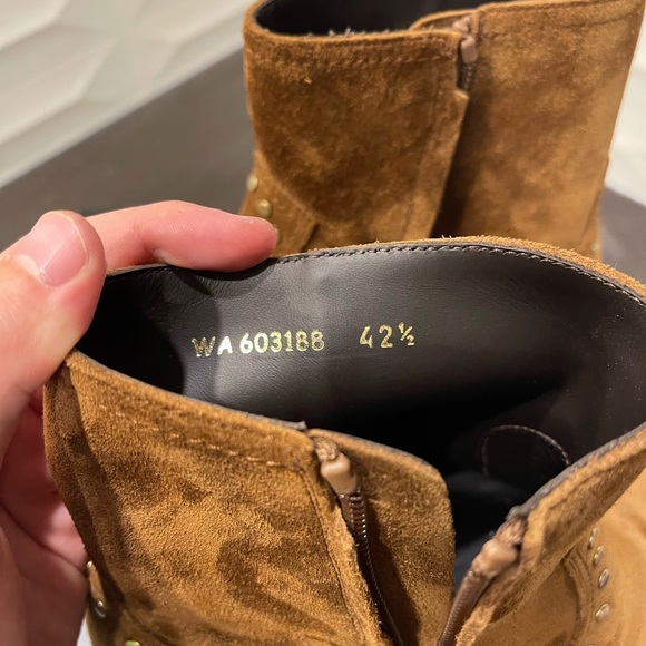 XX SOLD XX Saint Laurent Lukas Suede studded boots - Picture 7 of 8